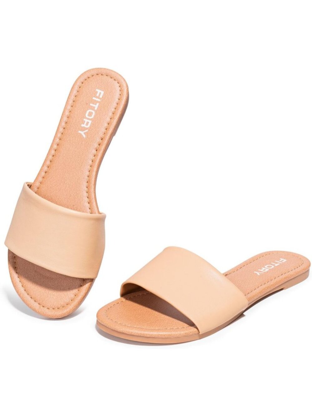 Women's Camel Round Toe Classic Single Strap Non Slip Sole Soft Summer Slippers
